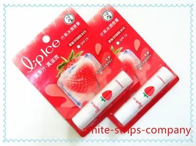 ( Pack Of 2 ) Mentholatum Lip Ice (Strawberry) Lip Balm SPF 15 (3.5g) • $10.99
