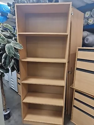 5 Shelf Maple Veneer Bookcase • £45