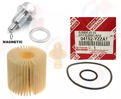 GENUINE Oil Filter 04152-YZZA1 + MAGNETIC Oil Drain Plug For Toyota & Lexus • $19.21