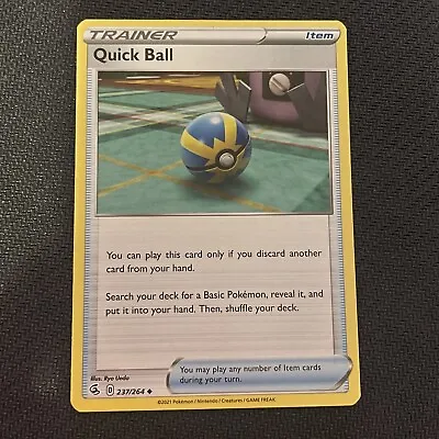 $0.99 • Buy Quick Ball 237/264 Uncommon Fusion Strike Pokemon NM