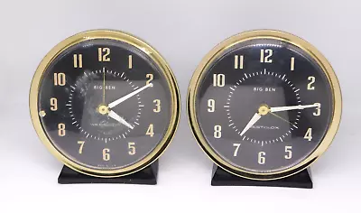 Vintage Westclox Big Ben Windup Alarm Clock USA Black & Gold PARTS / REPAIR Lot • $29.95