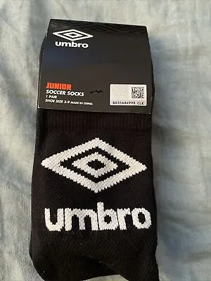 Umbro Youth Junior Boys & Girls Soccer Socks Black 1 Pair Pack Shoe Size 3-9 New • $10.49
