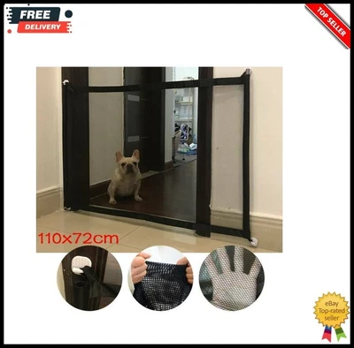 £6.79 • Buy Magic Mesh Pet Dog Cat Stair Gate Safe Net Guard Fence Door Barrier Enclosure Uk