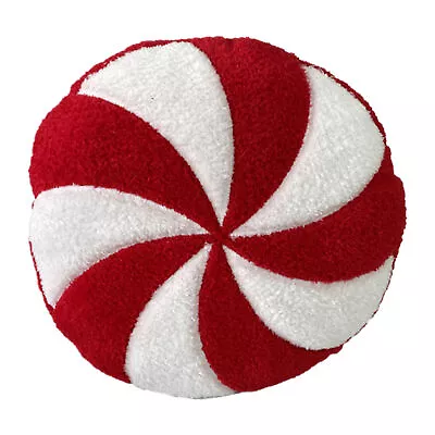 13.78  Round Xmas Peppermint Novelty Throw Pillow Winter Christmas Candy Pillow • $13.93