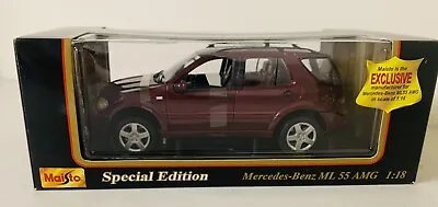 MAISTO 1/18 Mercedes-Benz ML 55 AMG Diecast SUV Maroon Red Car NEW • $23.40