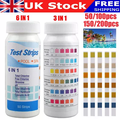 200PCS Chlorine Dip Test Strips Swimming Pool Water SPA Hot Tub PH Tester Paper • $9.99