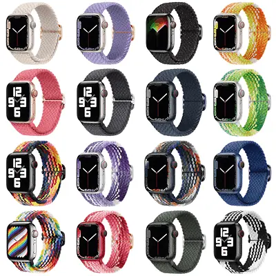 $8.79 • Buy Nylon Braided Loop Band Sport Strap For Apple Watch Ultra Series 8 7 6 5 4 32 SE