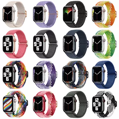 $8.79 • Buy Nylon Braided Loop Band Sport Strap For Apple Watch Ultra Series 8 7 6 5 4 32 SE