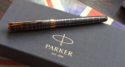 £200 • Buy Collectable Parker Sonnet Fountain Pen 18k Gold Nib, Brown Lacquer Design