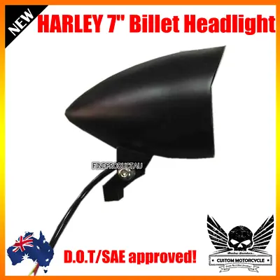 $108.79 • Buy 7  Black Billet Bullet Head Light Harley Sportster XL DYNA Chopper Softail VROD