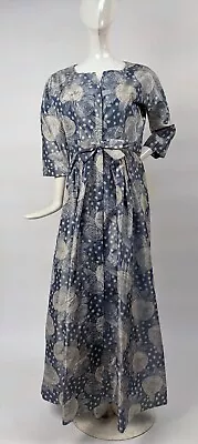 Beautiful Couture Q Vintage 1970’s Floral Print Paper Thin Silk Taffeta Dress  • $285