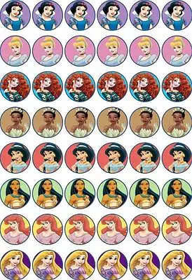 £2.49 • Buy 48 X 3 CM DISNEY PRINCESS #1 EDIBLE WAFER PAPER CUPCAKE/FAIRY CAKE TOPPERS