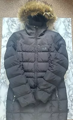 Jack Wolfskin Womens Quilted Long Insuated Winter Coat Grey Size 8-10 • £50