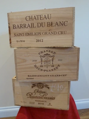 £30 • Buy JOBLOT OF 3 WOODEN CHAMPAGNE BOXES WINE PORT FRENCH ITALIAN Collect Bedford Area