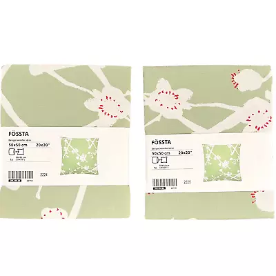 IKEA FOSSTA Green Plum Blossom Pillow Cover 20  X 20  (Set Of 2) • £21.21