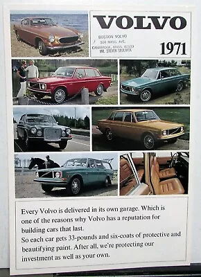 1971 Volvo 164 142 144 145 1800E Upholstery And Paint Colors Tri-fold Brochure • $12.71