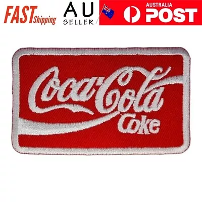 Coca Cola Coke Iron On Patch Label Logo Rounded Rectangular 7.7×4.5×0.1cm(1.8g) • $7.50