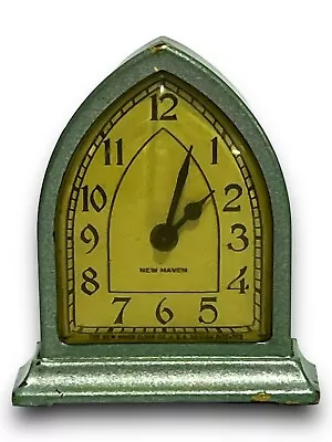 Vintage Art Deco New Haven Alarm Clock Unique Shape • $22.49