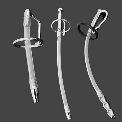 Male Hollow Urethral Stretcher Sound Dilator Metal Penis Plug Enhancer BDSM • $7.99