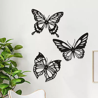 Hangings Decoration Metal Butterfly Wall Decor Butterfly Wall Art Sculpture 3Pcs • $15.64