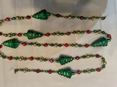 Vintage Christmas Garland Beads Ornaments Icicles #2 Mercury Glass Feather Tree • $32.95