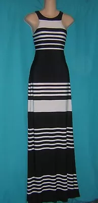 *va Va Voom Black & White Striped Slinky Open Back Dress **size S**nwot** • $16.95