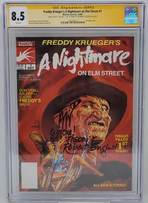 A Nightmare On Elm Street #1 ~ Marvel 1989 ~ Cgc 8.5 ~ Robert Englund Signed • $559