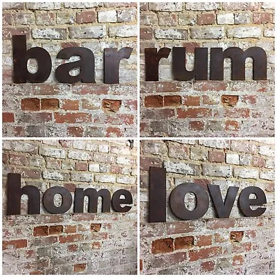 Lower Case Rusty Rusted Metal Letters Lettering Industrial Shop Home Signs Sign • £7