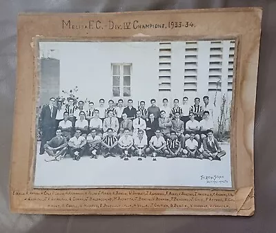 RARE LARGE Malta Photo Melita FC Football Team 1933-34 IDEAL STUDIO SLIEMA • £14.99