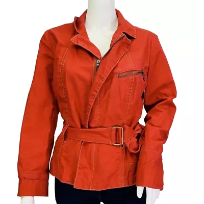 Cabi Womens First Mate Nautical Jacket Twill Cotton Belted Red #401 Size M • $18.70