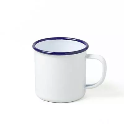 Enamel 9cm Mug Cup White Metal Retro Camping Outdoor Coffee Tea Falcon Picnic • £6.99