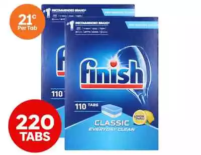 2x Finish Dishwashing Tablets Tabs Classic Everyday Clean Lemon Sparkle 110pk • $55.40