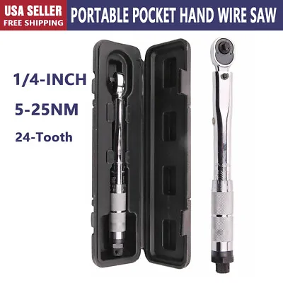 Adjustable Torque Wrench 1/4 Inch Drive 5~25 Nm/4~18 Ft/lbs Hand Tools With BoxO • $18.95