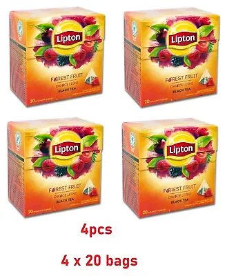 4 X Box Lipton Forest Fruit Flavor Tea 4 X20 Silk Pyramid Bags Box • $49.99