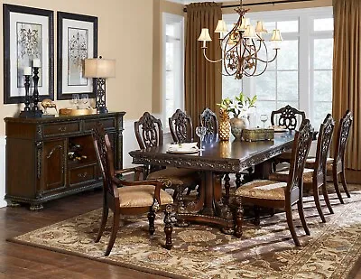 Formal 9 Pc Cherry Dining Table Shield Back Chairs Dining Furniture Set • $2599