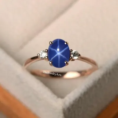 Vintage Lindy Star Sapphire Ring 6 Ray Star Ring Genuine Blue Star Sapphire Ring • $39.59