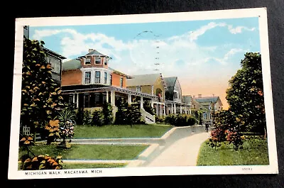 Macatawa Michigan Residential Street Michigan Walk Postcard • $5.95
