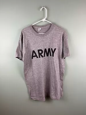 Vintage 80s US Army PT Shirt Made In USA By Champion 50/50 Cotton Size Large • $21.99