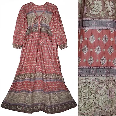 Indian Cotton Boho Ethnic Maxi Teresa Dress For Women Vintage Look Retro Hippie • $80.82