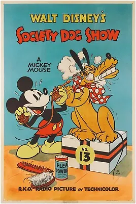 Disney Mickey Mouse Vintage Movie Poster Society Dog Show 1939 Era • $10.99