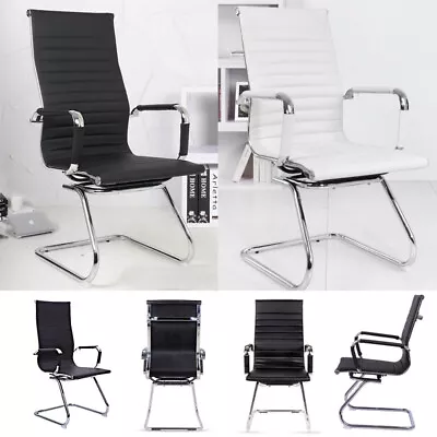 Elegance Visitor Cantilever Faux Leather Chair Office Reception Meeting Chair UK • £82.95