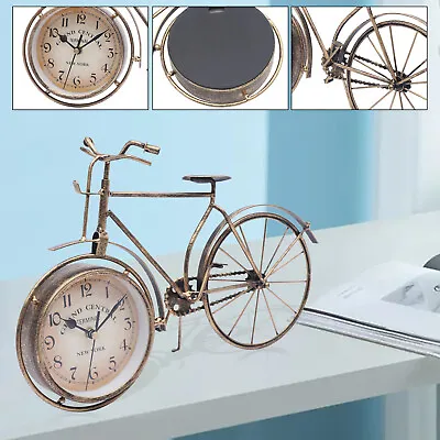 Vintage Bicycle Table Clock Bronze Bike Metal Desk Clock Creative Gift Clock New • $13.30