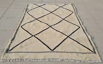 Authentic Hand Knotted Vintage Morocco Sumouk Kilim Wool Area Rug 4.0 X 3.3 Ft • $7.03