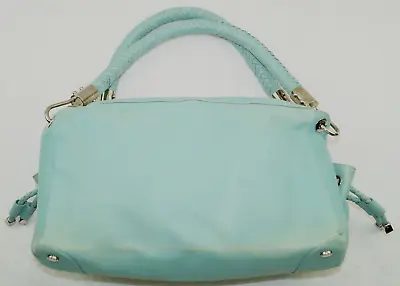 Vintage Michael Kors Womens Made In Italy Aqua/Silver Shoulder Handbag Purse • $35.99