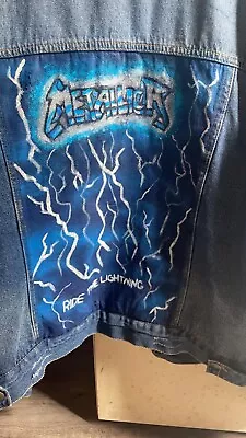 Metallica Hand Painted Denim Jacket • $50