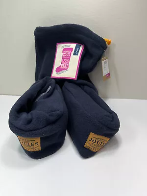 New Joules Women's Welton Fleece Welly Socks Boots Wellies Navy Blue Large • $25.49
