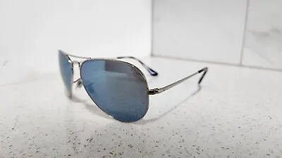 $119.99 • Buy Genuine Mens Ray Ban Rb6489 Chrome Aviator Blue Mirrored Polarised Sunglasses