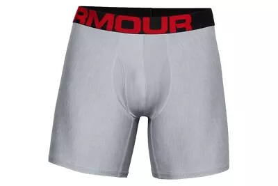 Boxer Shorts Mens Under Armour Charged Tech 6in 2 Pack Grey • £53.27