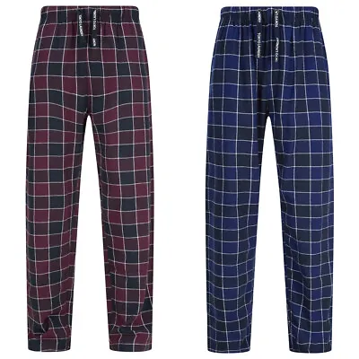 Tokyo Laundry Lounge Pants Mens Checked Brush Flannel Cotton Pyjama Bottoms Warm • £16.99