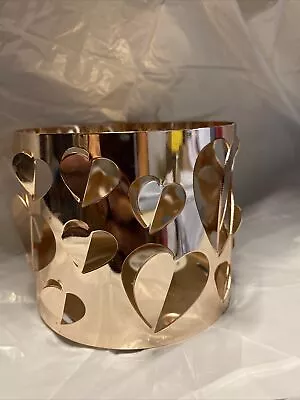 3/D Bath And Body Works Retired Rose Gold Hearts 3 Wick Candle Holder • $24.88